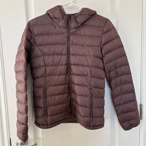 Aritzia Tna Purple Puffer Jacket with Hood